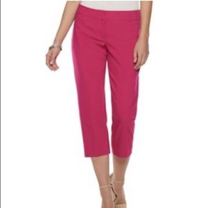 Lands end capris straight leg mid rise new pink